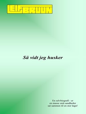 cover image of Så vidt jeg husker